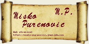 Miško Purenović vizit kartica